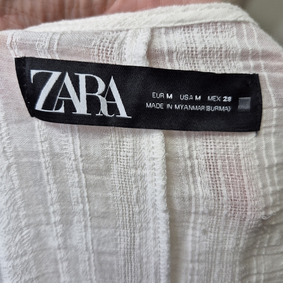 Zara Cotton Embroidered Boho Top Size M - Picture 9 of 12